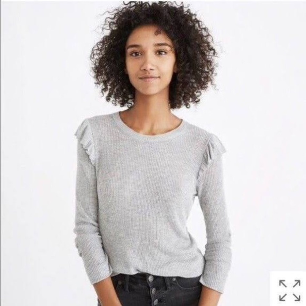 Madewell long sleeve with ruffle detail